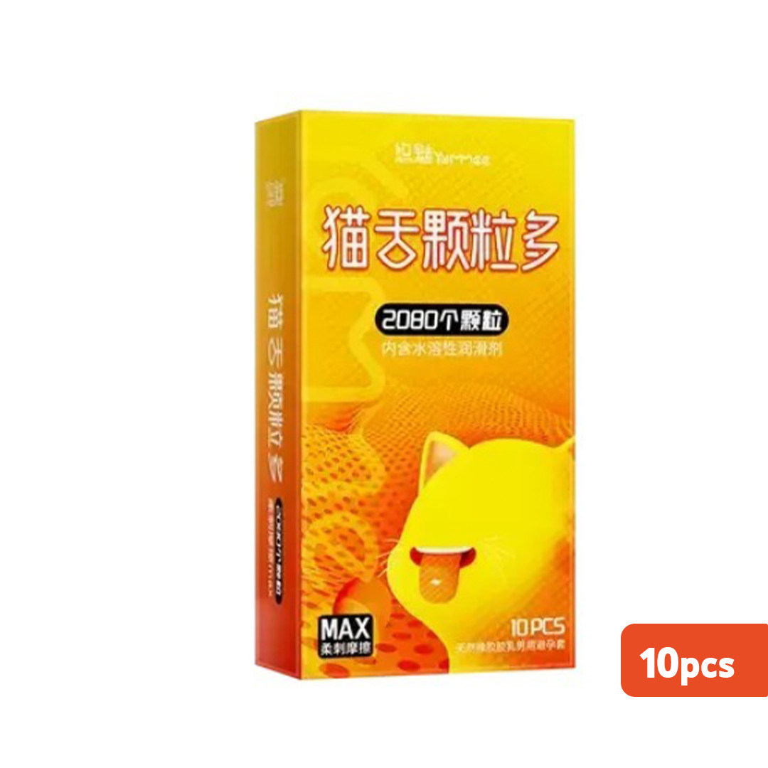 YORMEE Cat Tongue 2080 Particles Water-Soluble Condom 10Pcs
