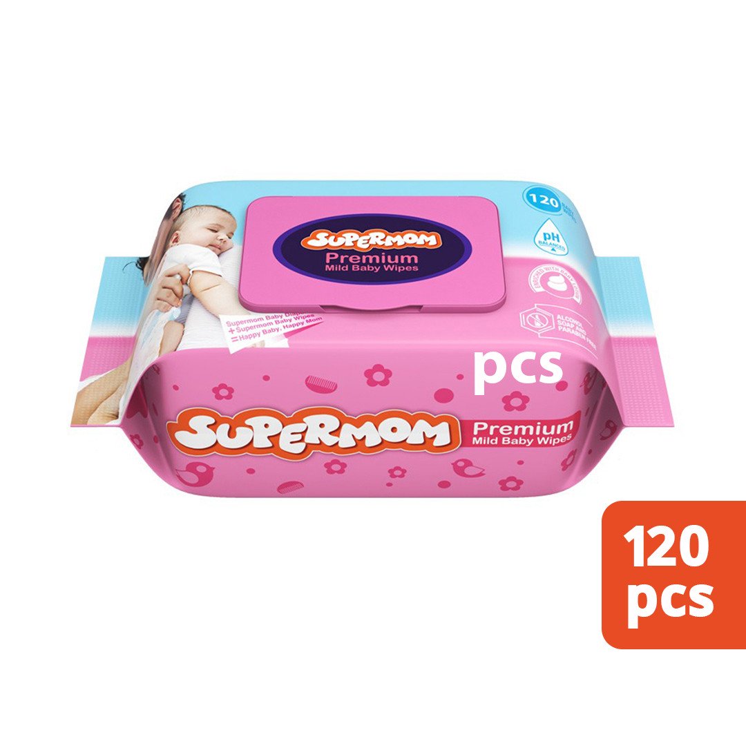 SUPERMOM Mild Baby Wipes 120pcs