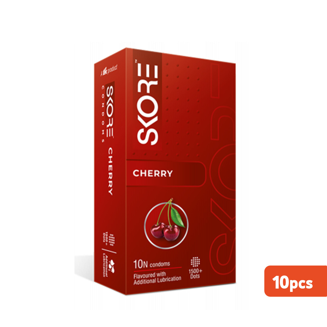 SKORE 1500+ Dots Cherry Condoms 10pcs